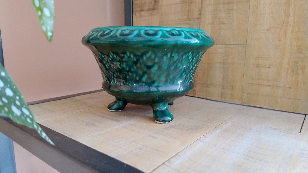 Bloempot vintage 3 pootjes, Ophalen, Rond, Binnen, Zo goed als nieuw