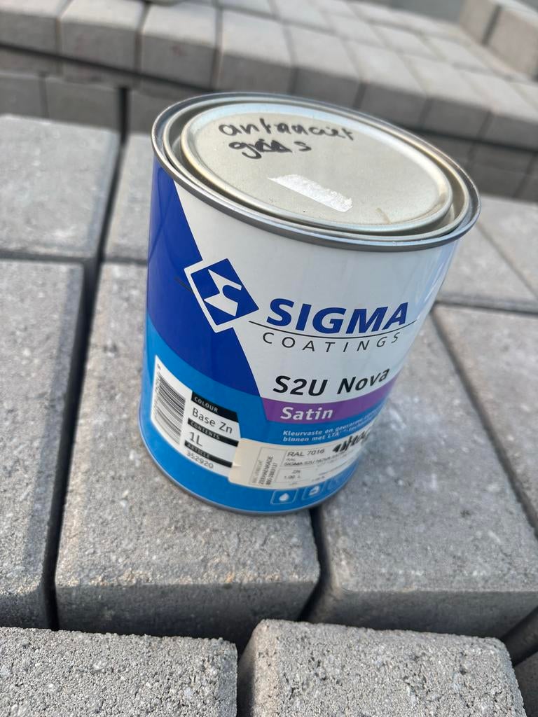 Sigma S2U Nova Satin Antraciet verf 1L, Nieuw, Ophalen of Verzenden, Verf, Grijs