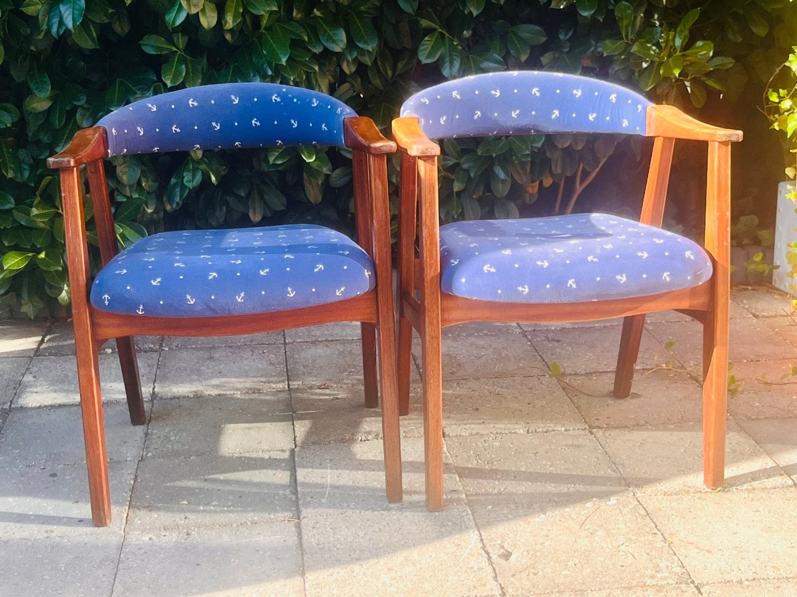 2 Deense Vintage Farstrup Stoelen Blauw Thomas Harlev, Gebruikt, Twee, Blauw, Ophalen of Verzenden