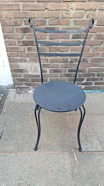 4 bistro stoeltjes, Ophalen, Gebruikt, Metaal