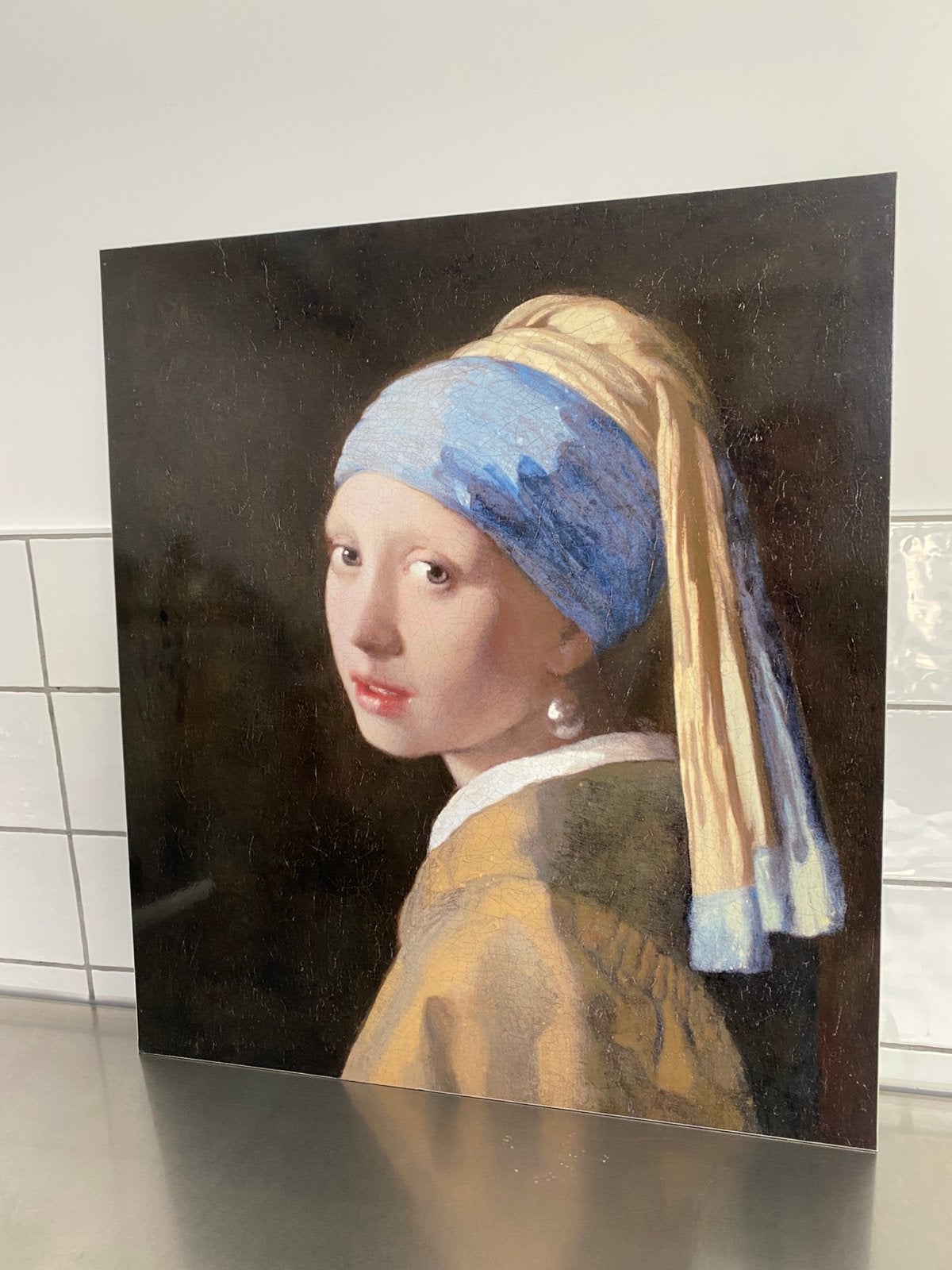 Meisje met de parel van Johannes Vermeer, Ophalen, Zo goed als nieuw, Schilderij, 75 cm of meer