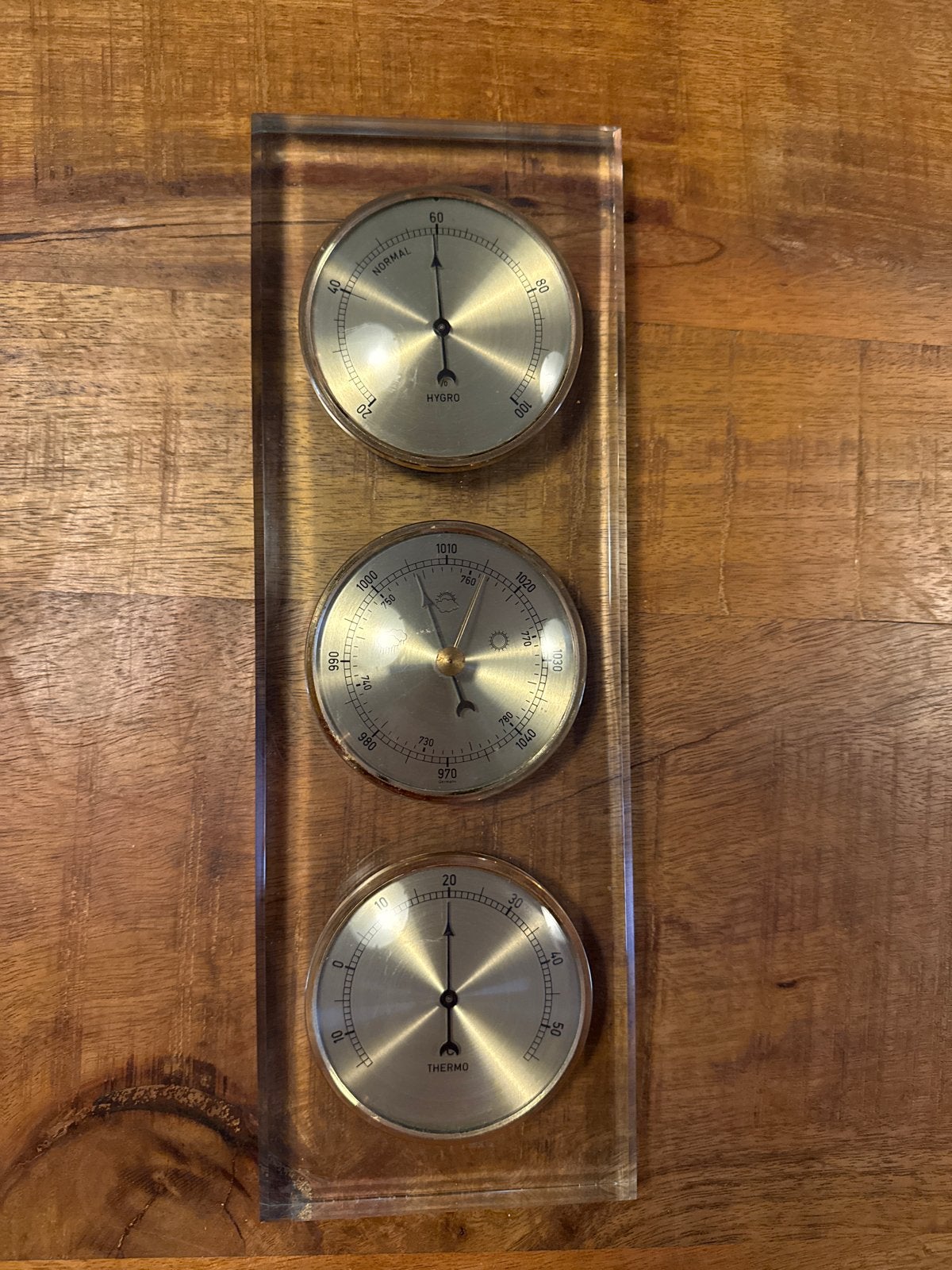 Analoge weerstation: Barometer, Hygrometer, Thermometer, Ophalen of Verzenden, Gebruikt, Weerstation