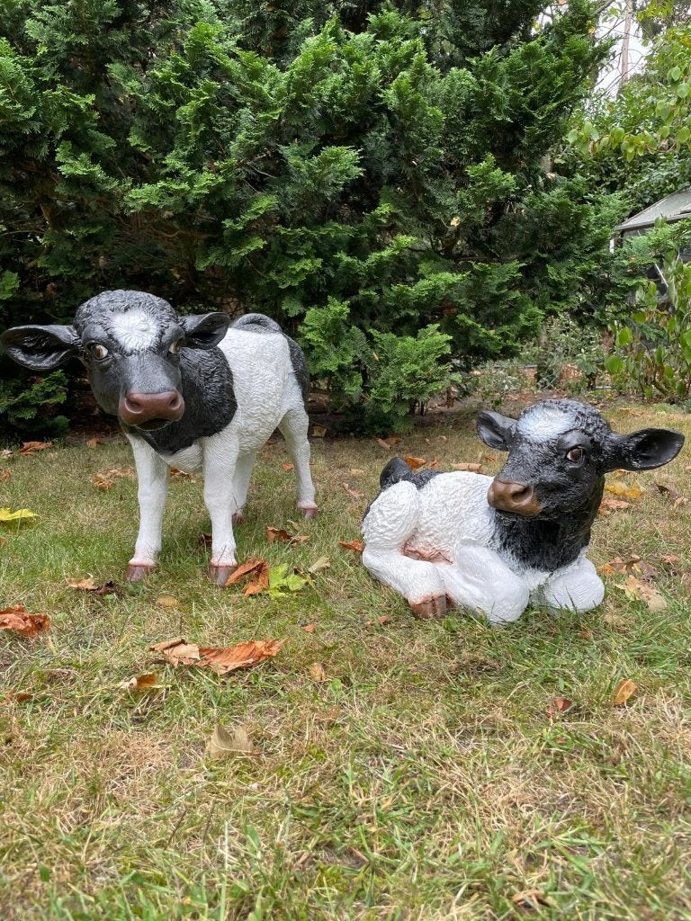 Kalf, koe, set boerderij, gazon, tuin, boerderij, 105/75 cm, Ophalen, Nieuw, Kunststof, Dierenbeeld
