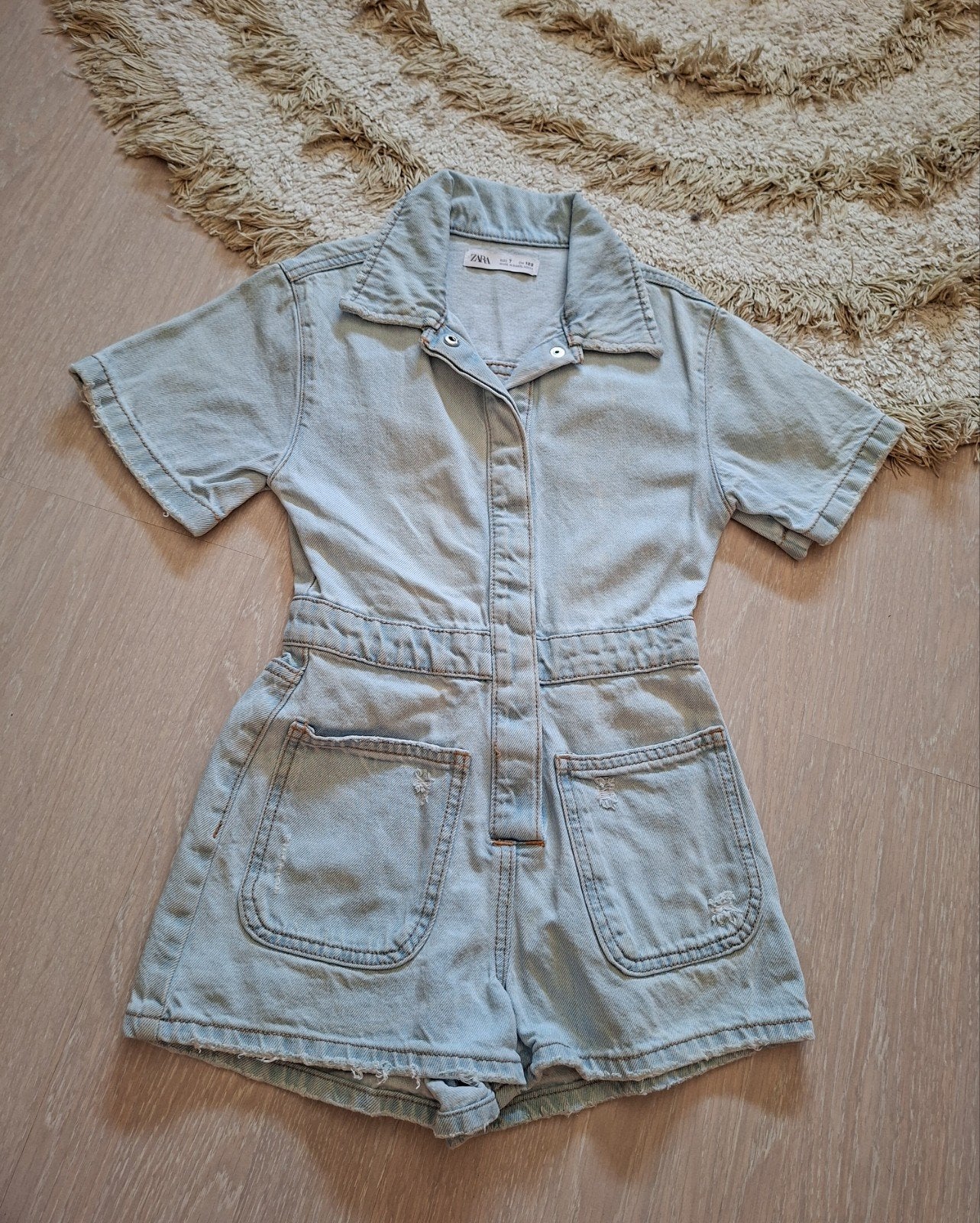 Denim pakje Zara maat 122, Ophalen of Verzenden, Gedragen, Maat 36 (S), Blauw