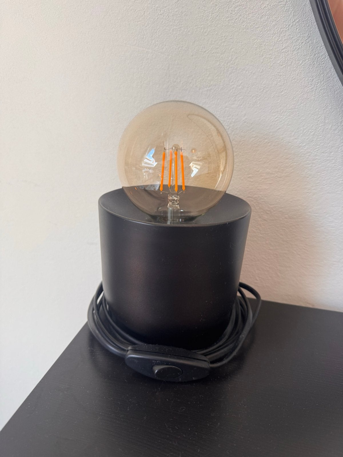 House Doctor Tafellamp Zwart met Edison Lamp, Ophalen, Zo goed als nieuw, Metaal, Minder dan 50 cm