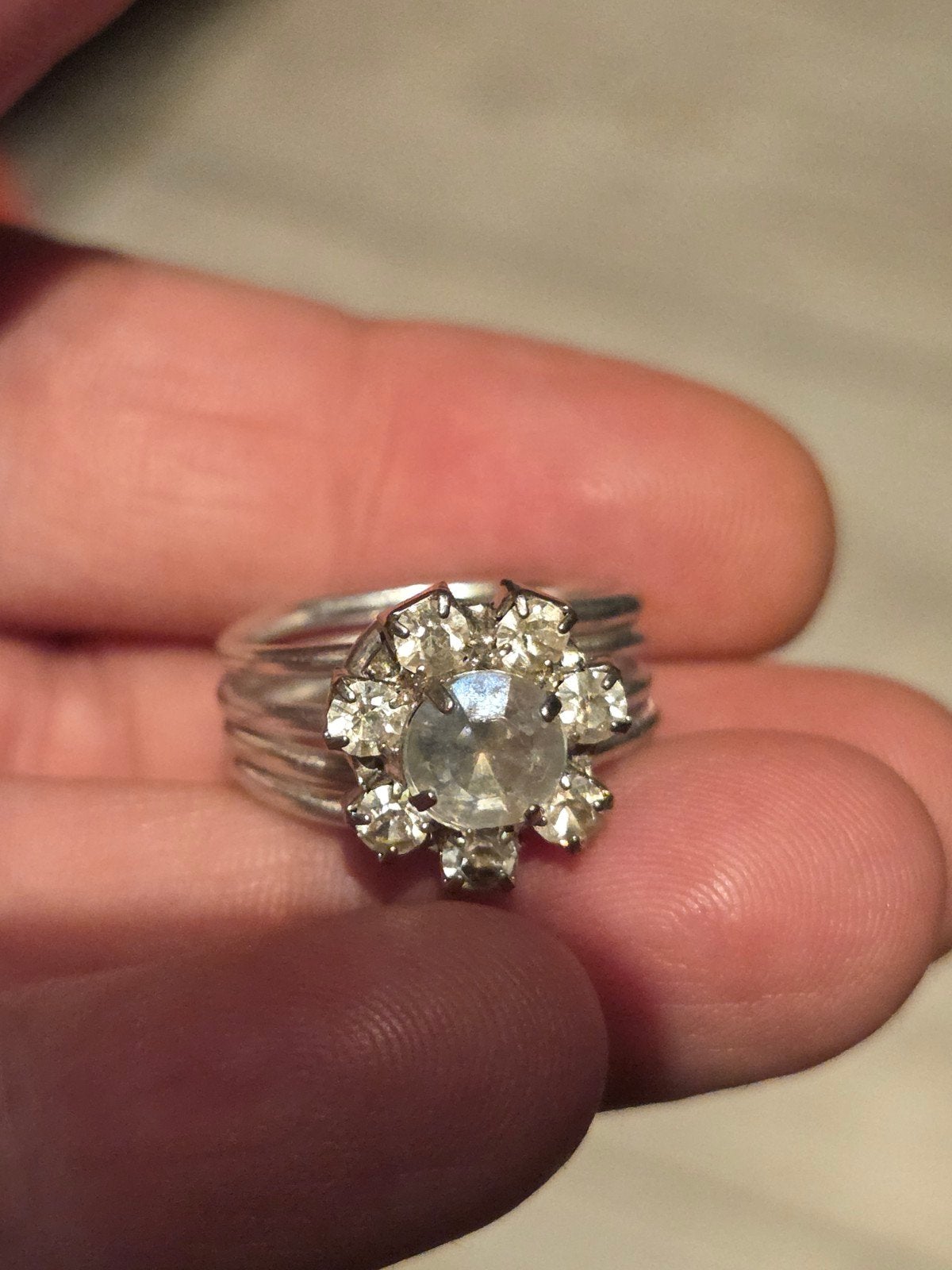 Handwerk ring maat 15 met steen, Overige materialen, Met edelsteen, Ophalen of Verzenden, Dame