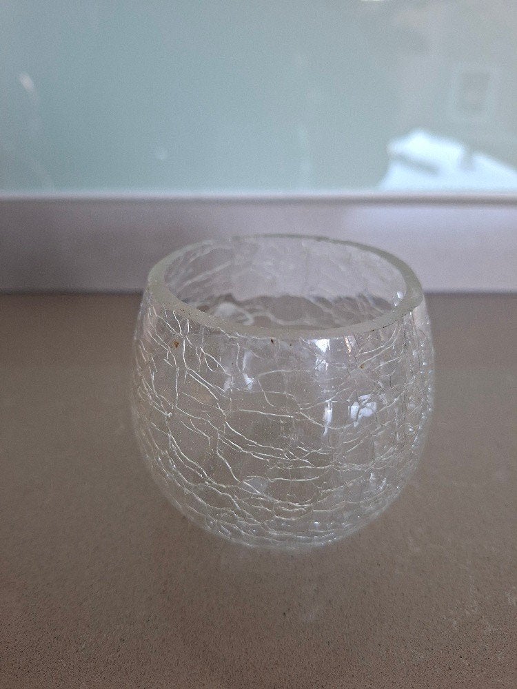 klein vaasje /waxinehouder met een uniek crackle-effect, Ophalen of Verzenden