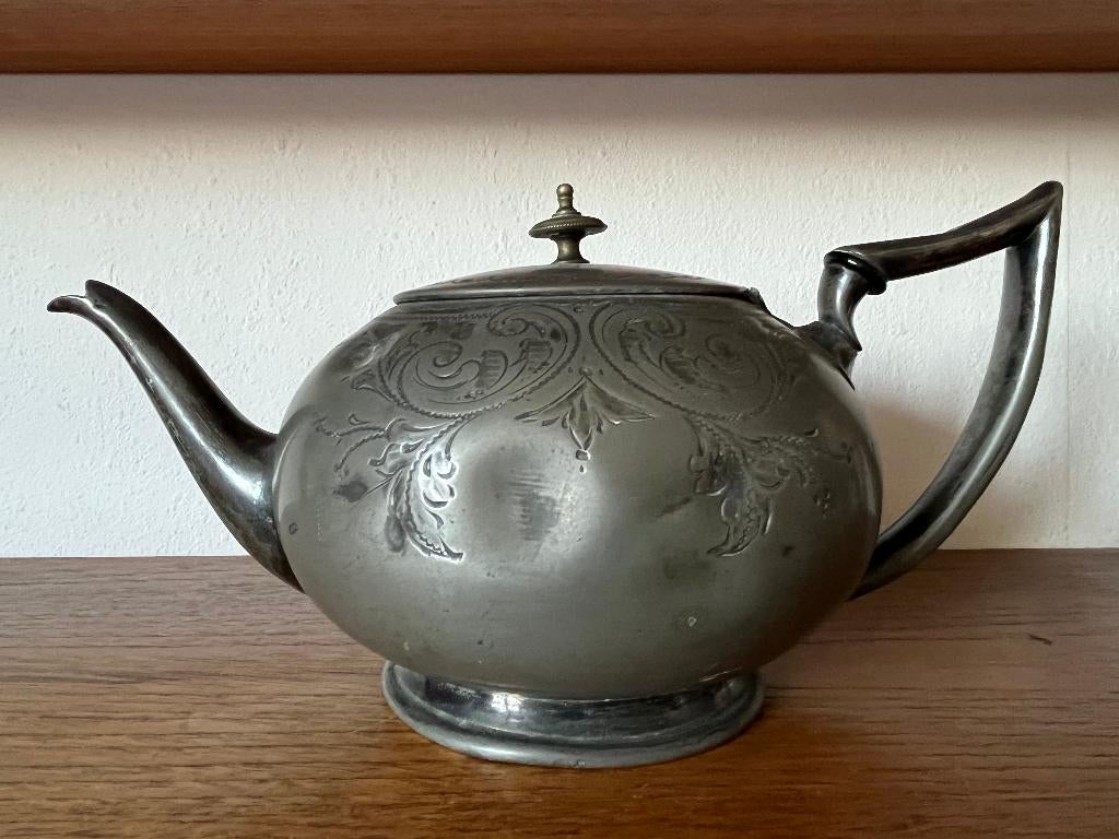 tinnen Engelse theepot, Ophalen of Verzenden