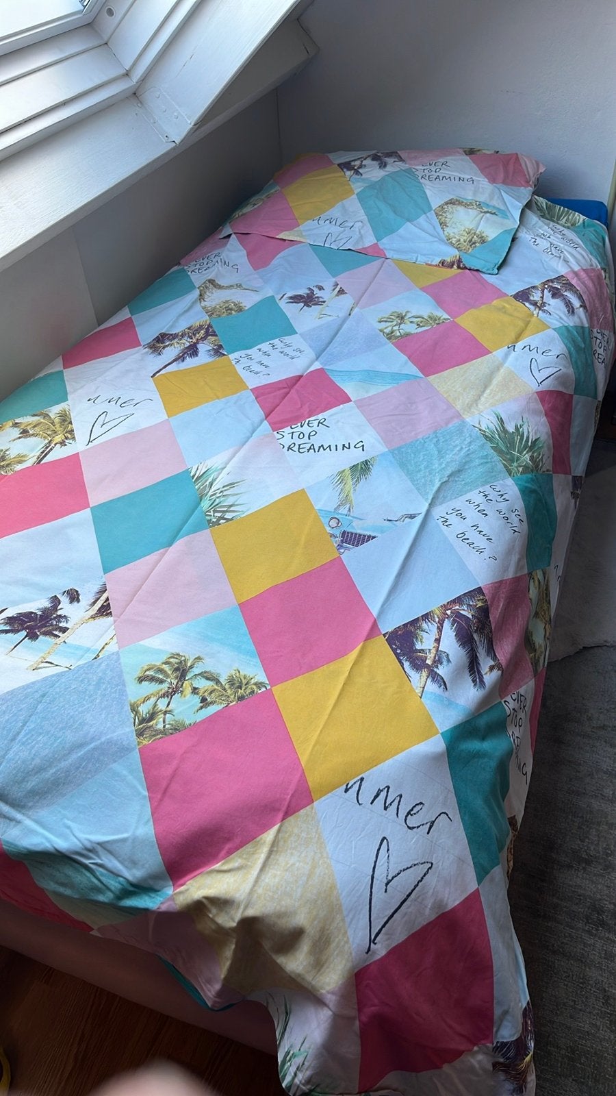 Eenpersoons dekbedovertrek IKEA met zomerse print, Gebruikt, Eenpersoons, Meerkleurig, Dekbedovertrek