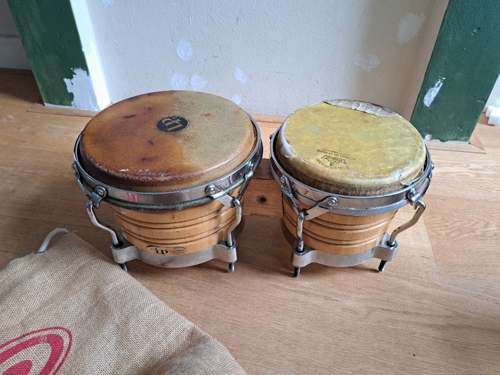 Latin percussion Bongo generation 2 remo fiberskyn 3 en hoes, Muziek en Instrumenten, Percussie, Ophalen of Verzenden, Gebruikt