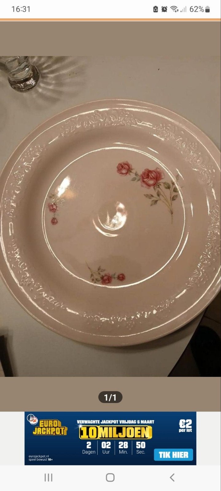 Rose Taartbord, Ophalen of Verzenden