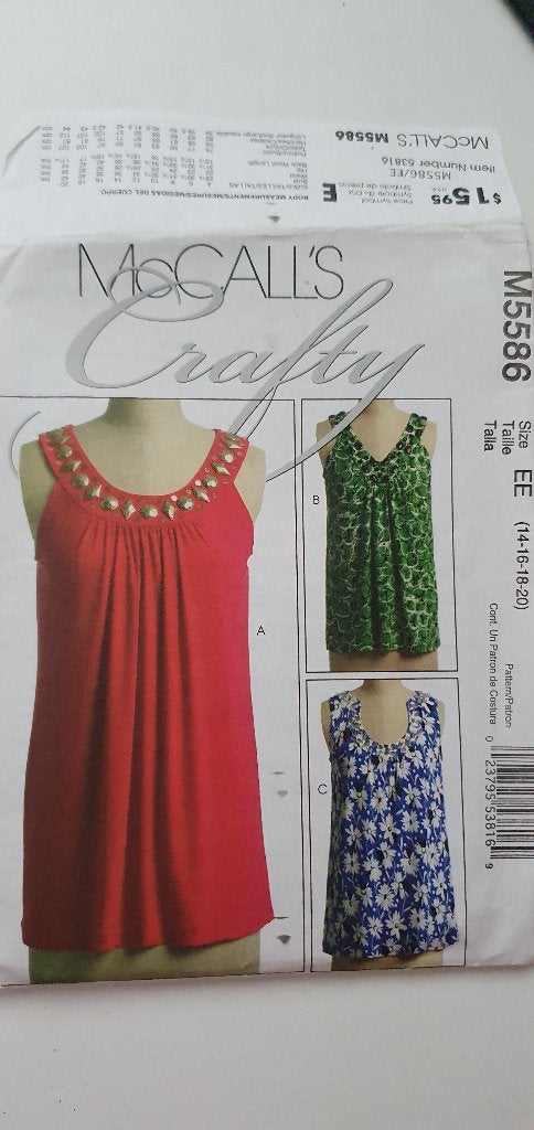 McCall`s Crafty patroon M5586, Hobby en Vrije tijd, Overige merken, Overige typen, Vrouw, Nieuw