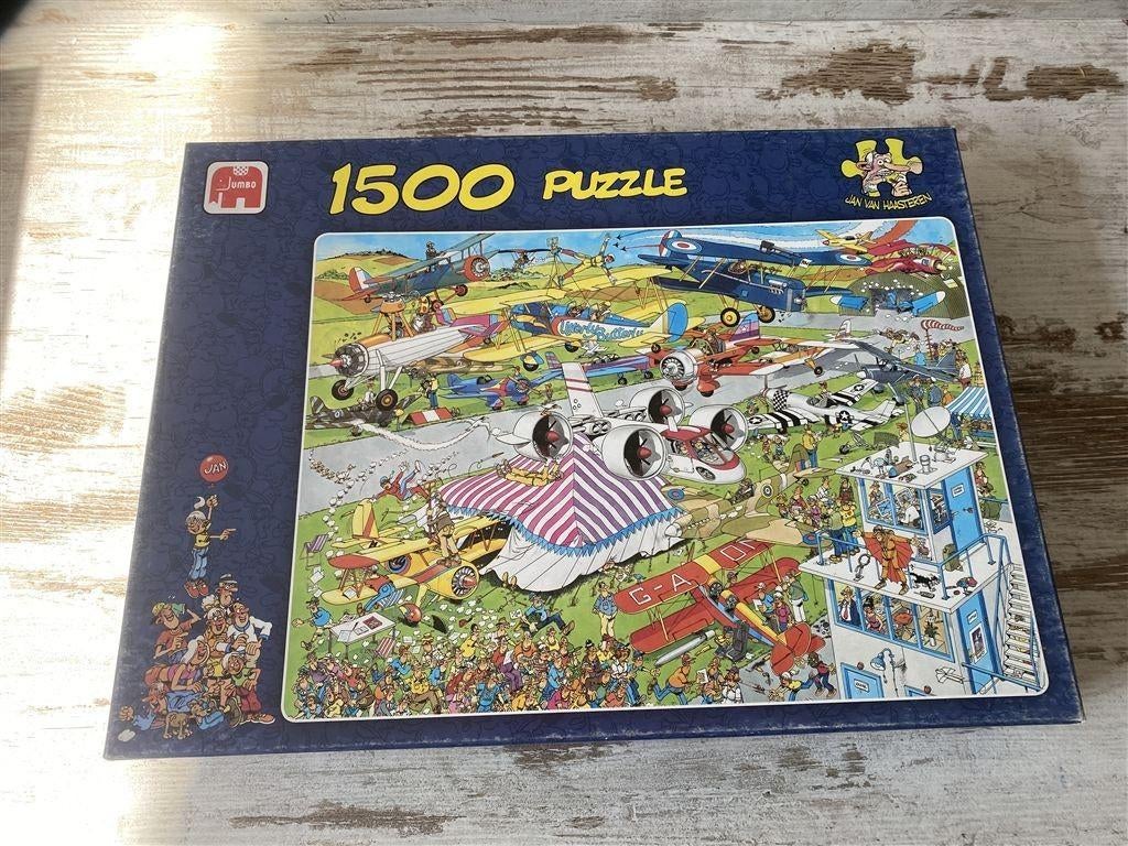 jan van haasteren - de vliegshow 1500 stuks [s376], Ophalen of Verzenden, 500 t/m 1500 stukjes, Zo goed als nieuw