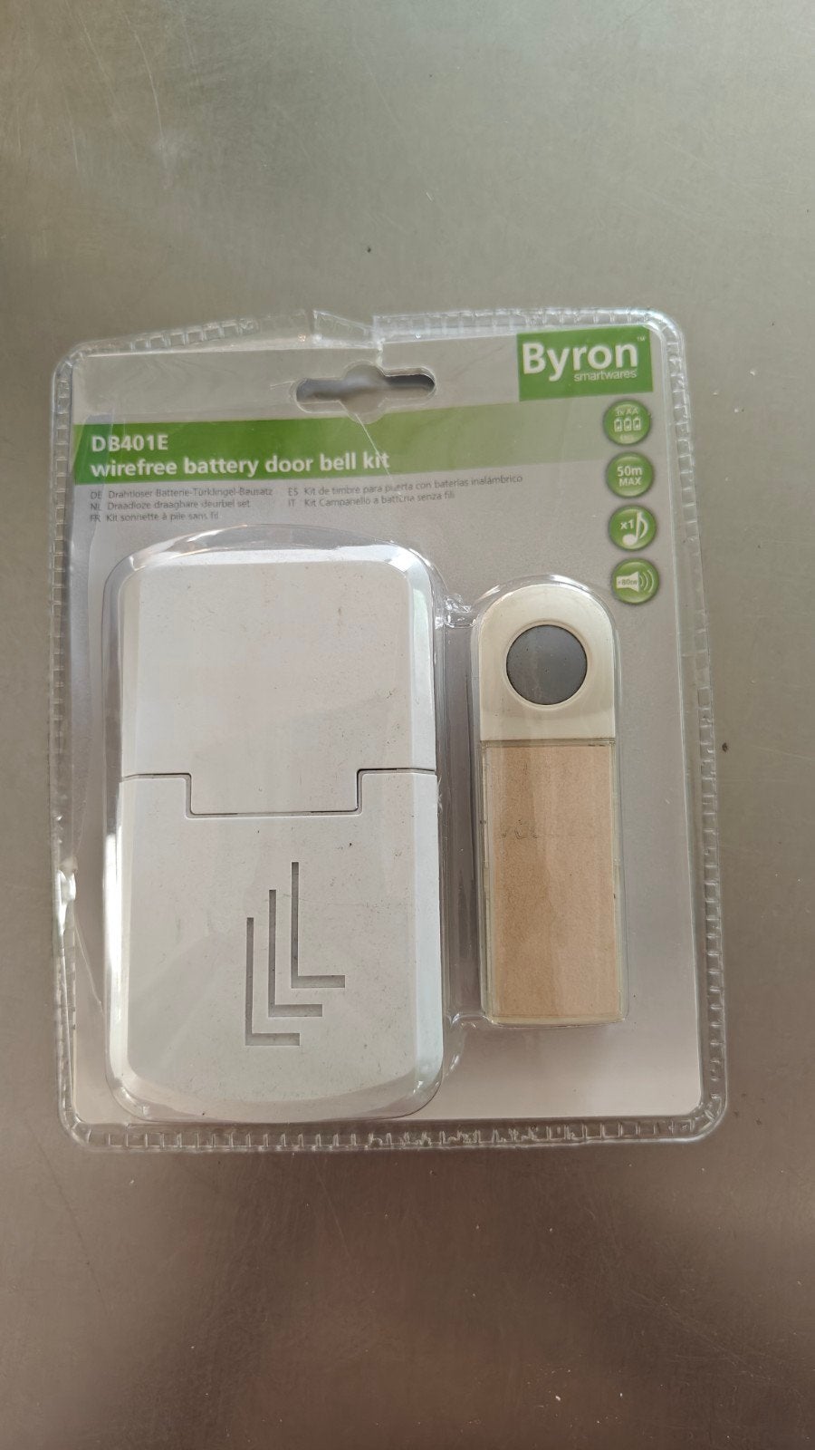 Byron DB401E Draadloze Deurbel Kit - Nieuw in Verpakking, Ophalen of Verzenden, Nieuw, Draadloos