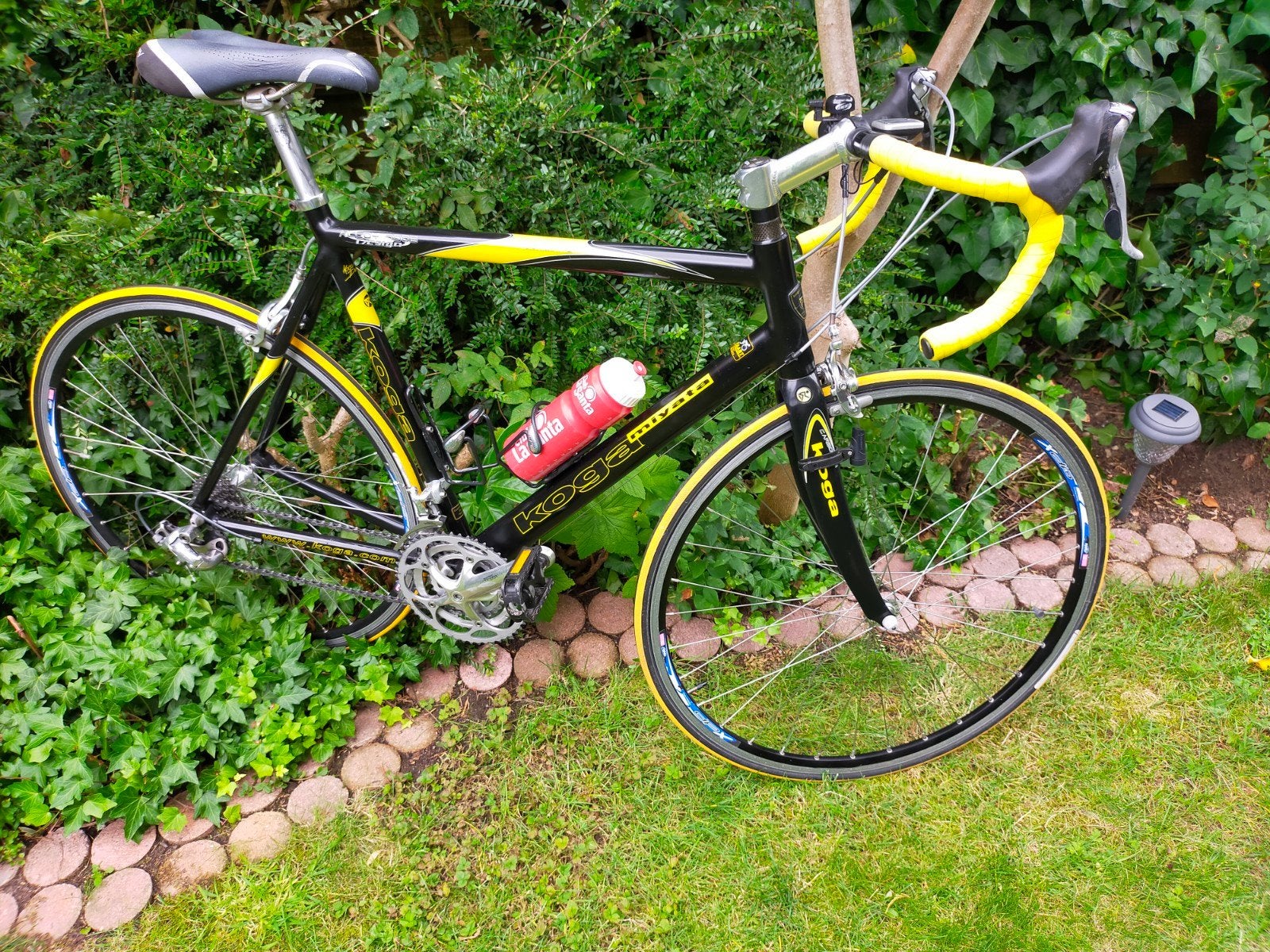 Koga Miyata Racefiets - Zwart/Geel - Ultegra, Ophalen, Velgrem, Aluminium, Zo goed als nieuw