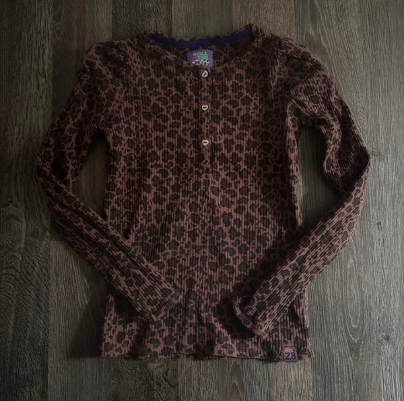 Z8 Longsleeve Panterprint Maat 140/146, Kinderen en Baby's, Ophalen of Verzenden, Zo goed als nieuw, Meisje, Shirt of Longsleeve