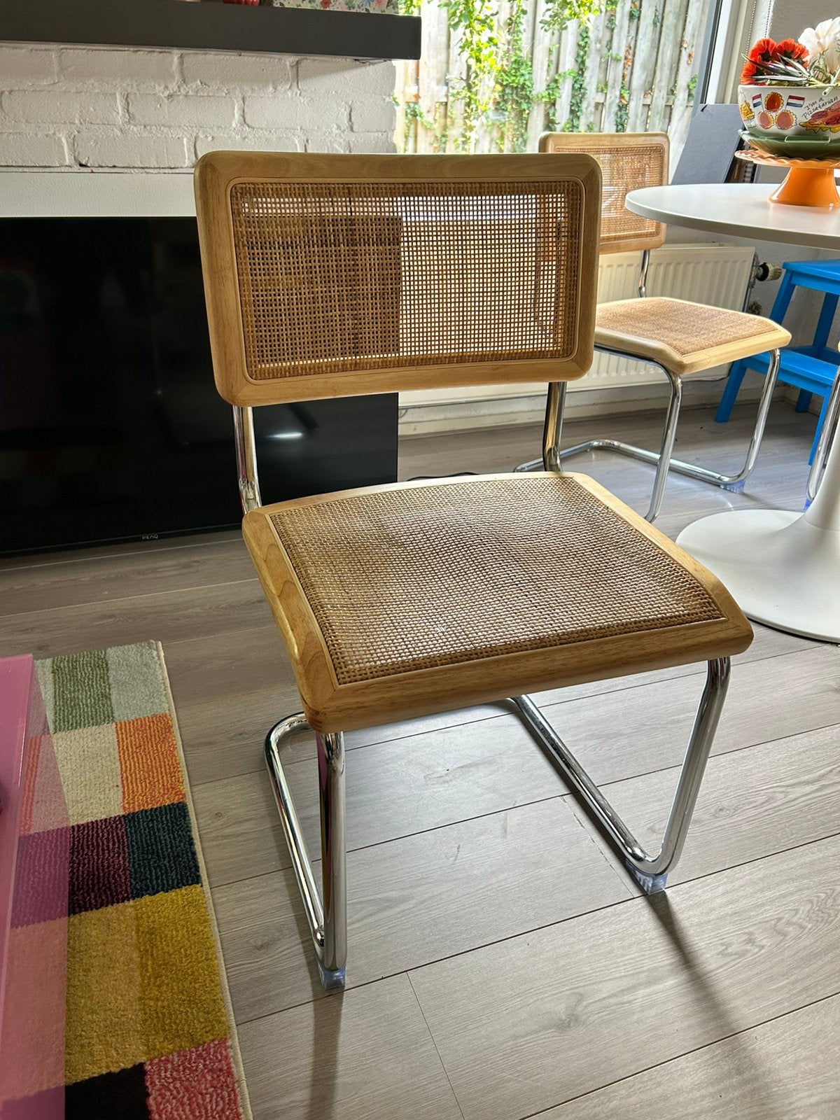 4x Eetkamerstoelen, Huis en Inrichting, Ophalen, Overige kleuren, Riet of Rotan, Zo goed als nieuw