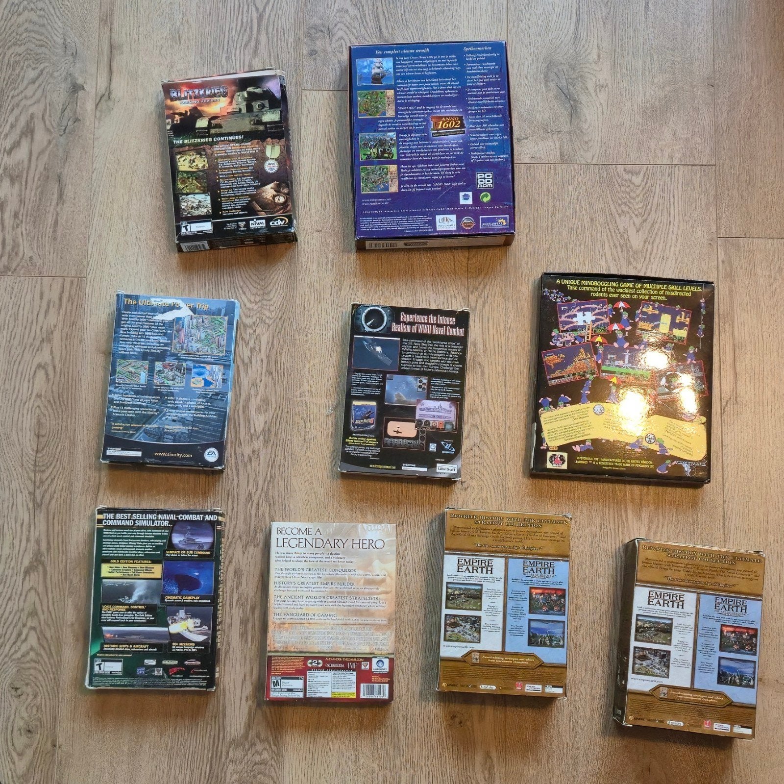 Mooie collectie retro Big Box PC games (, Avontuur en Actie, Gebruikt, 1 speler, Virtual Reality
