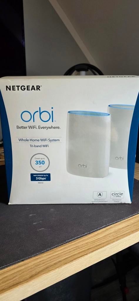Netgear Orbi RBK50 wifisysteem, Computers en Software, Routers en Modems, Ophalen of Verzenden, Zo goed als nieuw, Router, Netgear Orbi