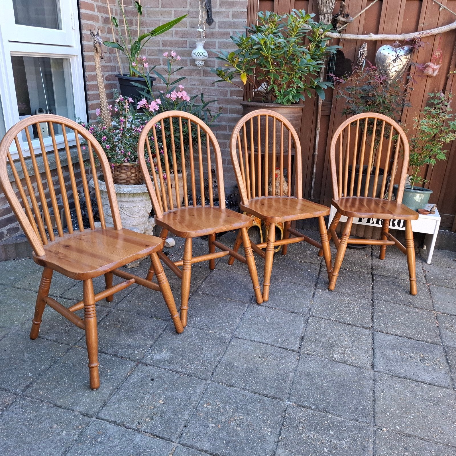 set van 4 Windsor style stoelen., Ophalen of Verzenden, Hout