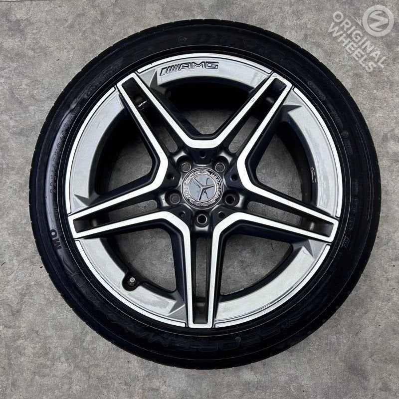 18 inch originele AMG velgen + zomerbanden MB C klasse W205, Gebruikt, -, -, Banden en Velgen