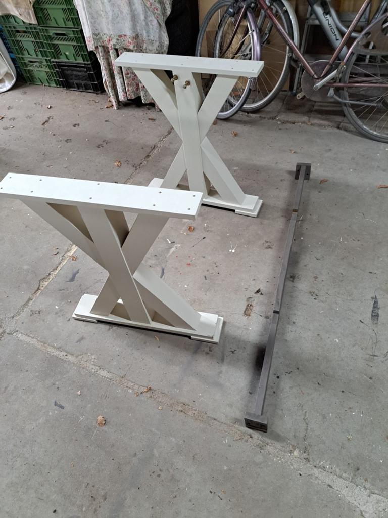 Set van 2 stevige tafelpoten (X-vorm), Tafelpoot, Minder dan 50 cm, Gebruikt, Modern, Industrieel