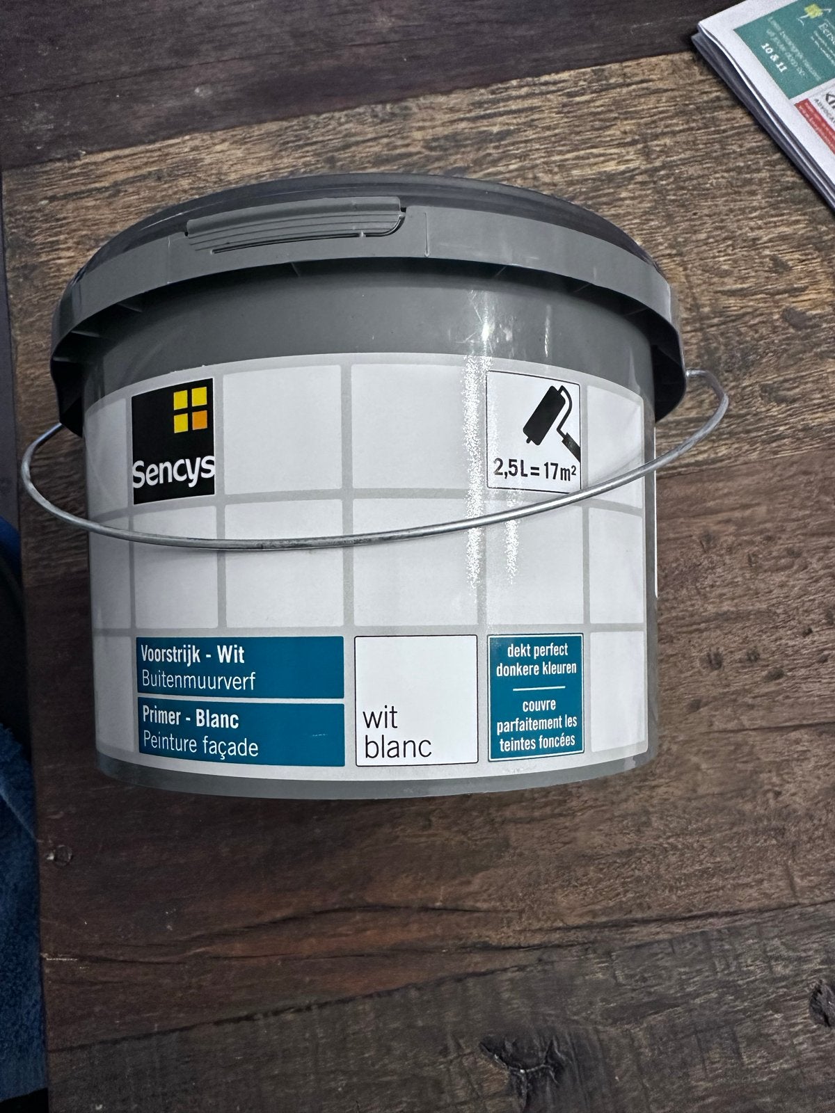 Sencys Buitenmuur Primer Gevelverf Mat Wit 2,5L, Ophalen, Wit, Nieuw, Verf