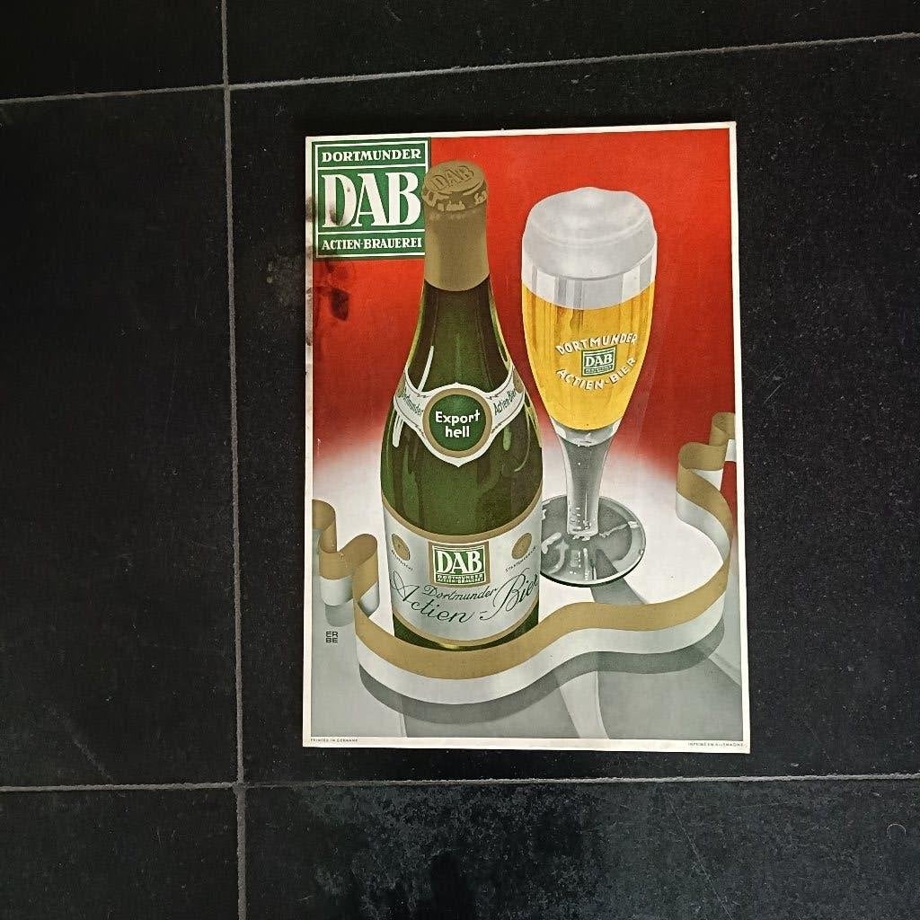 Reclame DAB bier Dortmunder, Verzenden, Gebruikt, Reclamebord, Plaat of Schild, Overige merken