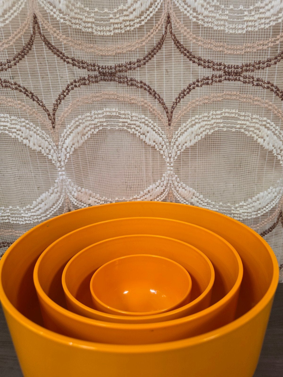 Fixit Melamine schalenset oranje - 4-delig jaren 70 camping, Kunststof, Gebruikt, Fixit, Overige merken