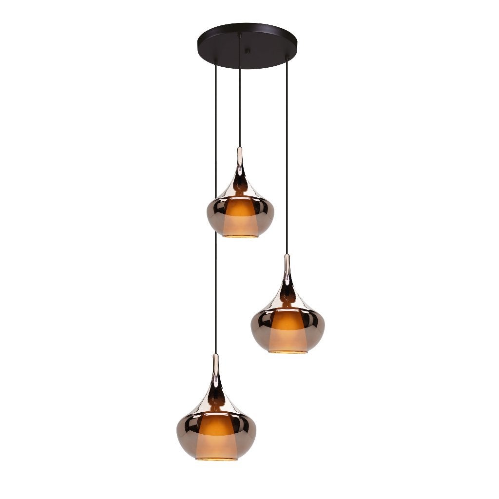 Eglo hanglamp met drie lichtbronnen, Ophalen, Zo goed als nieuw, Glas, E27 (groot)