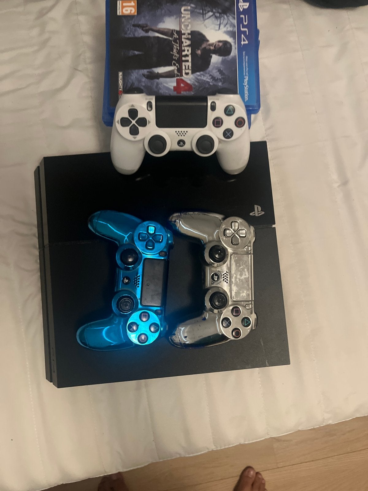 PlayStation 4 met controllers en games, Spelcomputers en Games, Ophalen, Gebruikt, Met 3 controllers of meer, Met games