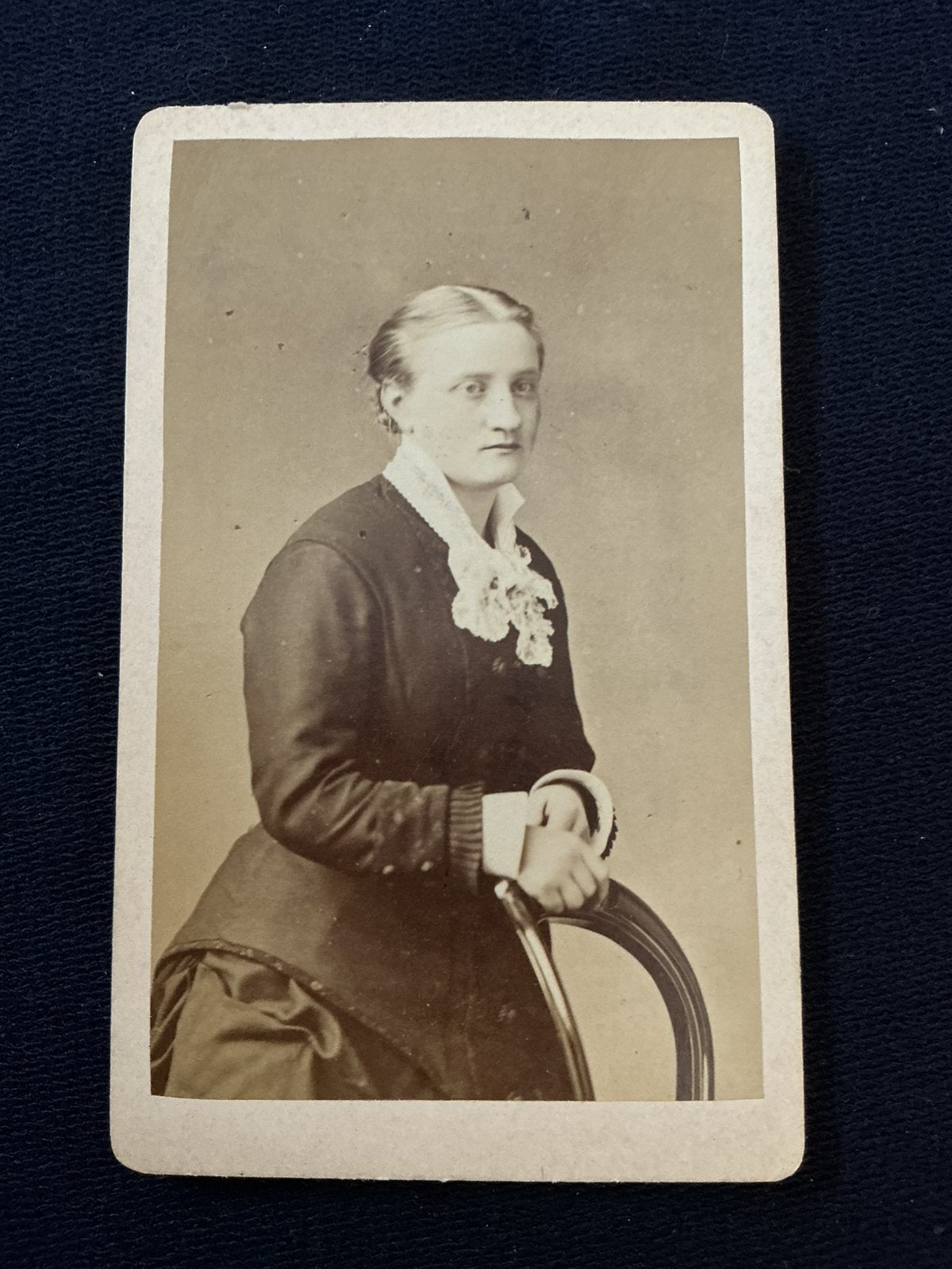 CDV, Vrouw, C.A.L. REINHARDT, WINSCHOTEN, Carte de Visite, Verzamelen, Foto's en Prenten, Verzenden, Voor 1940, Gebruikt, Foto