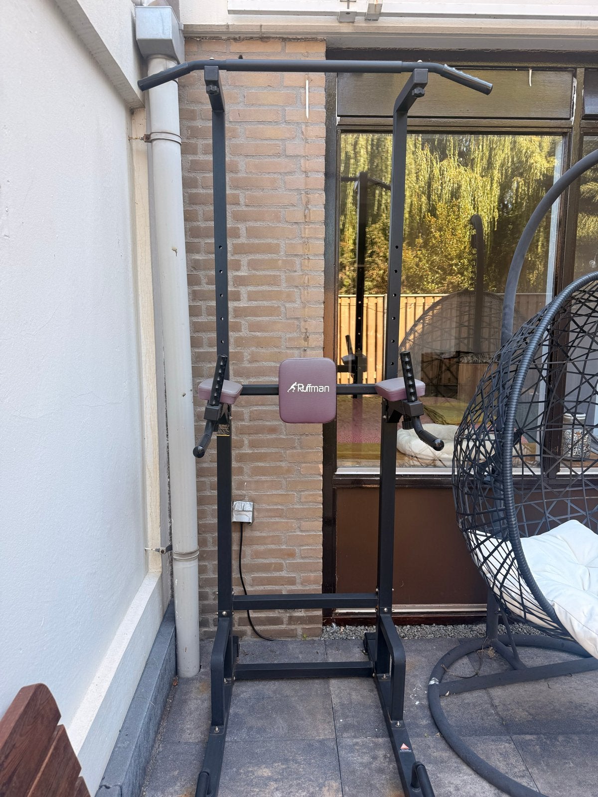Ruffman Power Tower - Optrek- en Dipstation, Sport en Fitness, Fitnessmaterialen, Ophalen, Gebruikt, Armen, Oprekstang