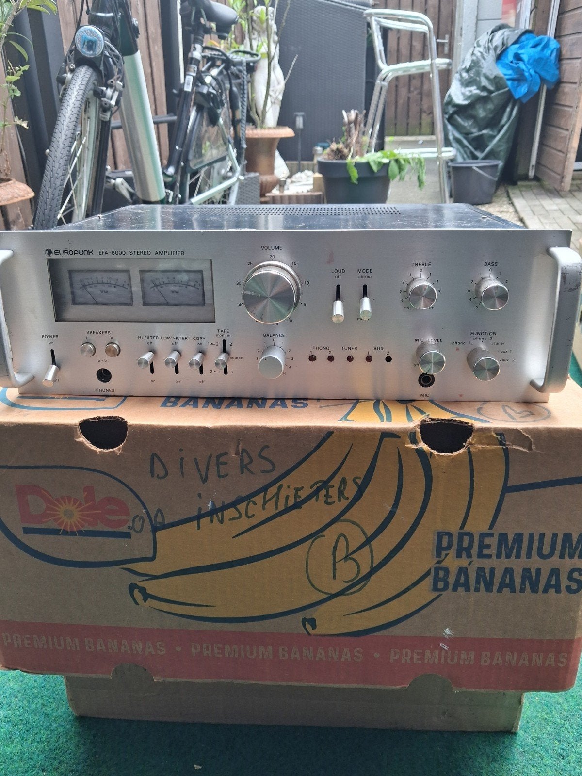 Vintage Eurofunk EFA-8000 Stereo Versterker, Audio, Tv en Foto, Versterkers en Receivers, Gebruikt, Ophalen, Overige merken, Minder dan 60 watt