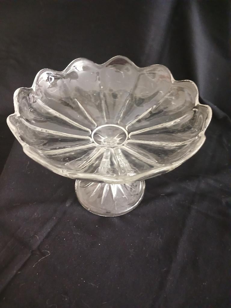 glazen fruitschaal, Ophalen of Verzenden, Gebruikt, Rond, Glas