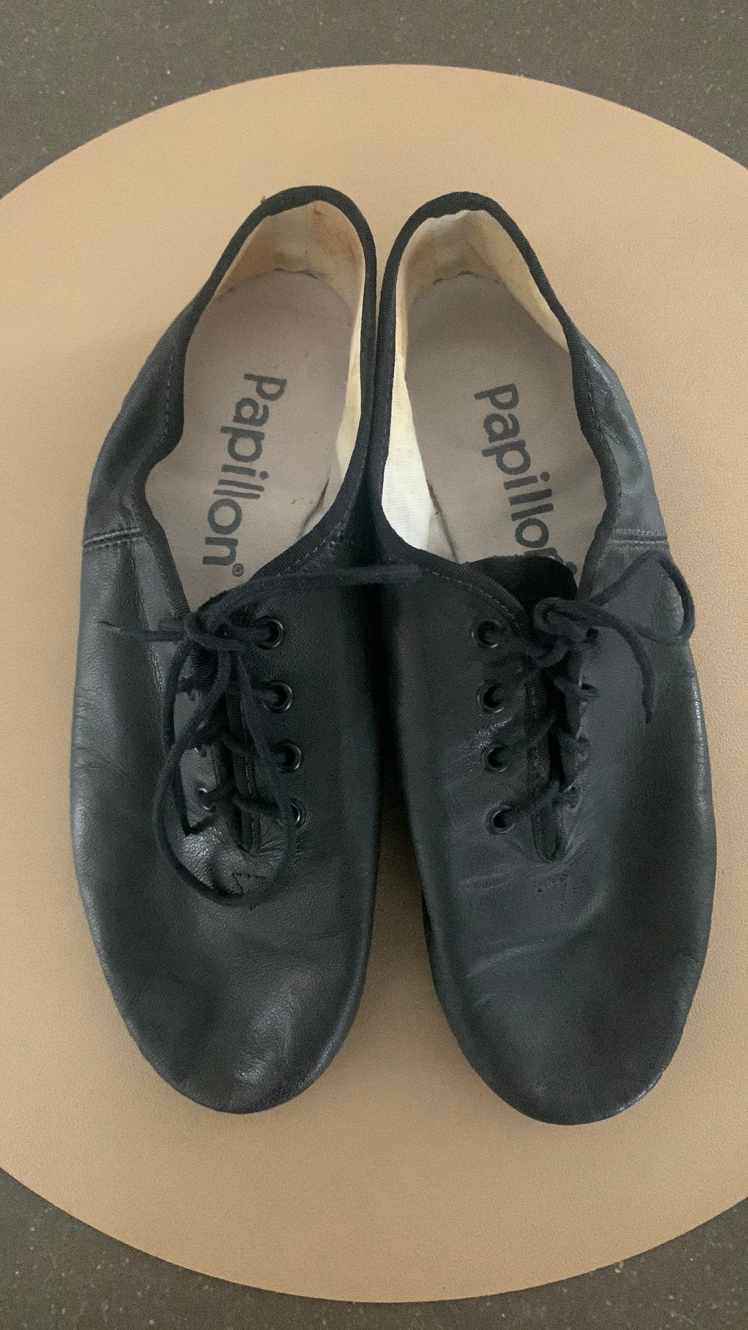 Leren zwarte dansschoenen - Jazzschoenen (Papillon), Ophalen of Verzenden, Gebruikt, Schoenen