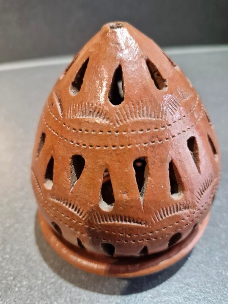 Vintage terracotta theelicht houder, Ophalen of Verzenden