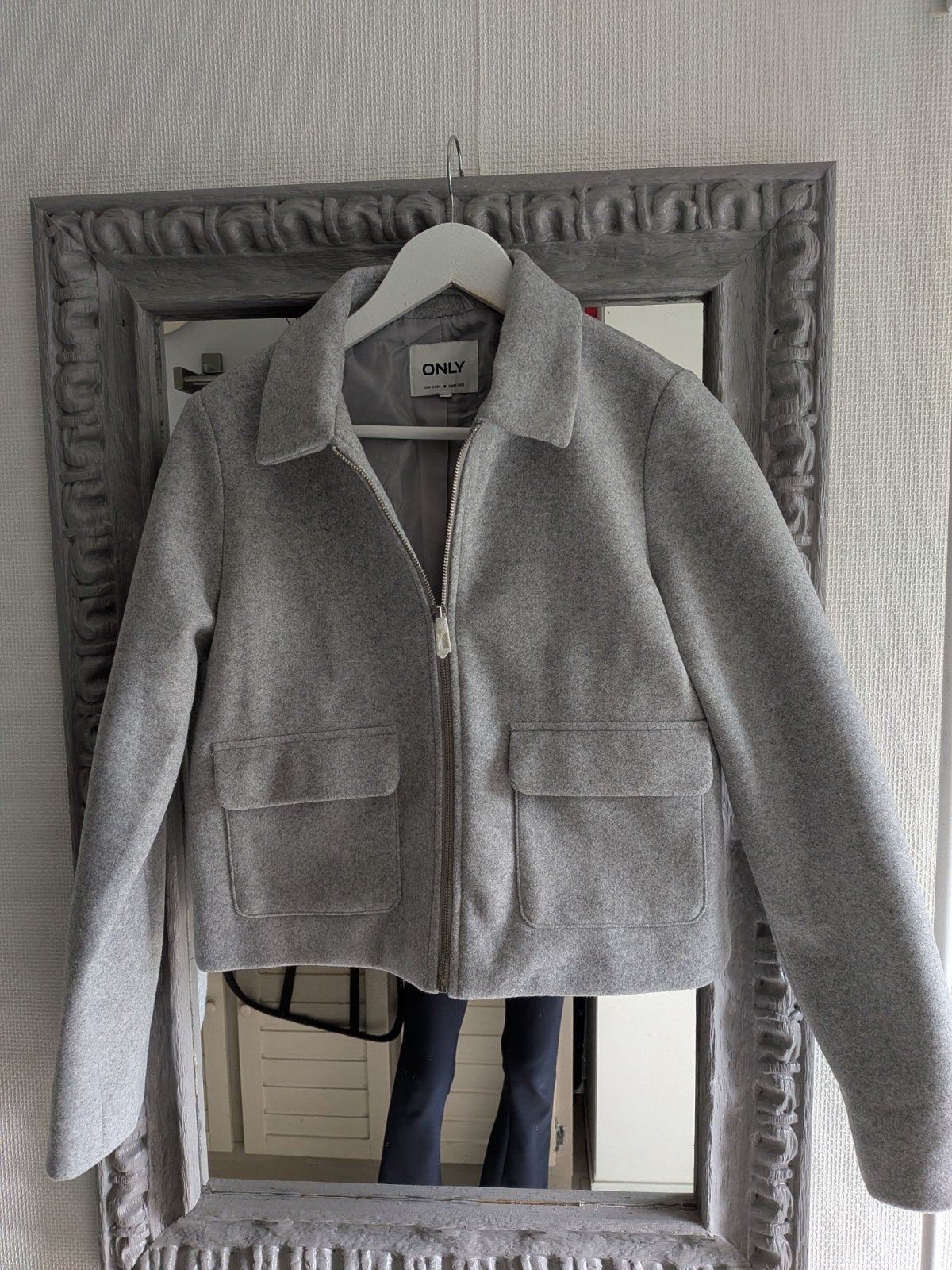 ONLY grijs wollen jasje maat S, Kleding | Dames, Ophalen of Verzenden, Maat 36 (S), Grijs, ONLY