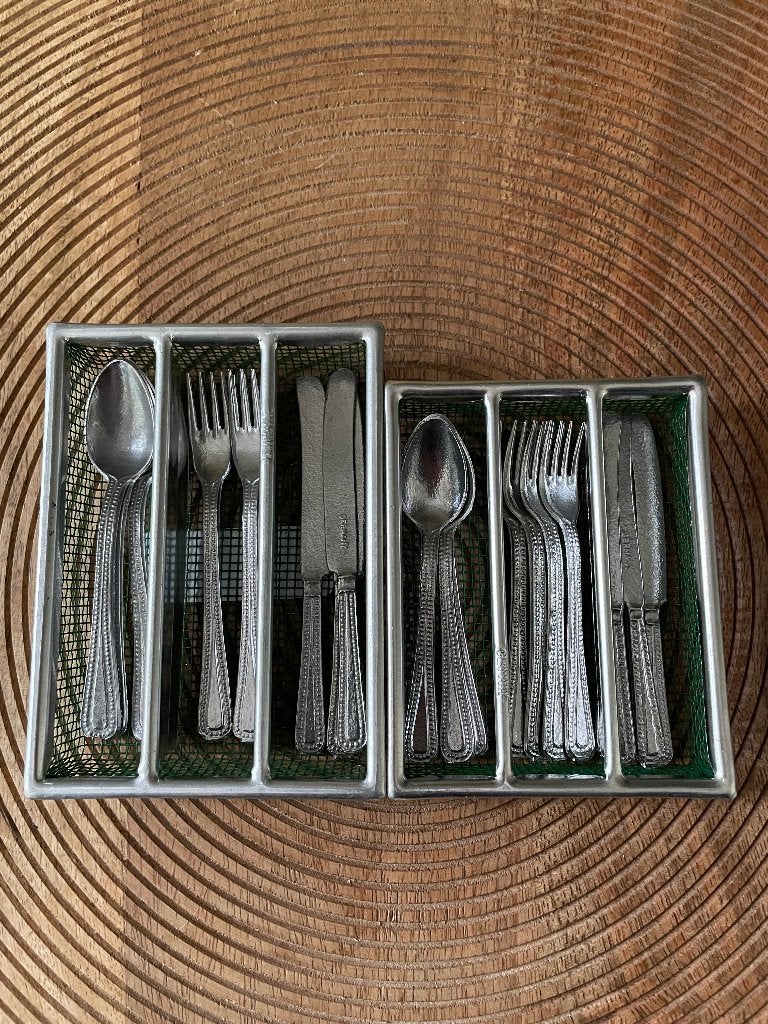 2x Vintage speelgoed bestek, antiek kinder/poppen bestek., Antiek en Kunst, Ophalen of Verzenden, Overige vormen, Minder dan 50 cm
