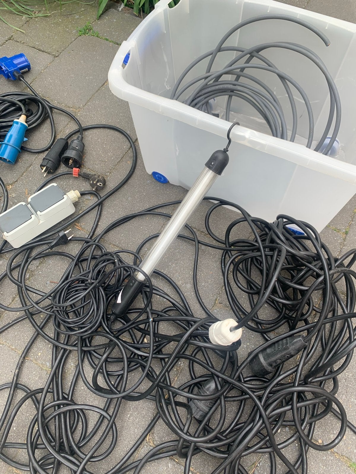 Elektra kabels 30 meter snoer en kabel voor de caravan, Caravans en Kamperen, Kampeeraccessoires, Ophalen, Gebruikt