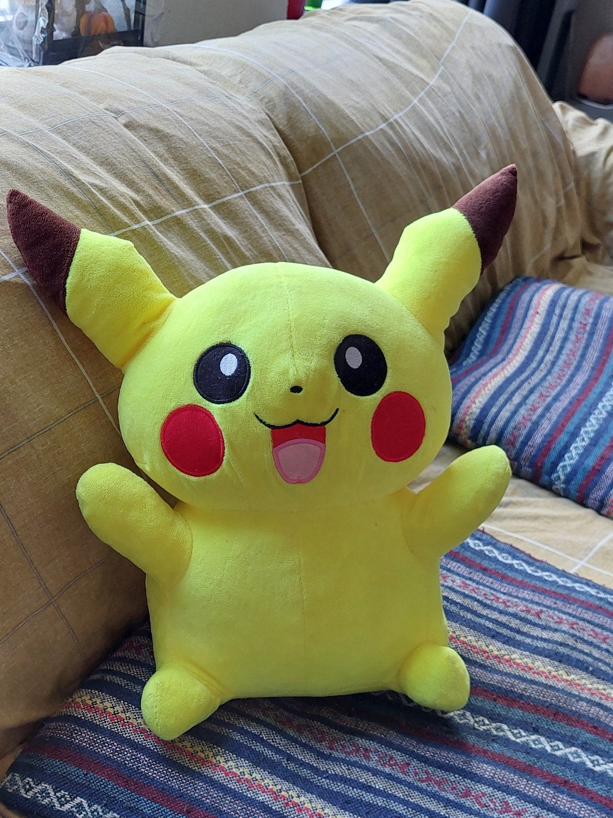 Neon geel Grote Pikachu Knuffel, Ophalen of Verzenden, Zo goed als nieuw, Overige typen
