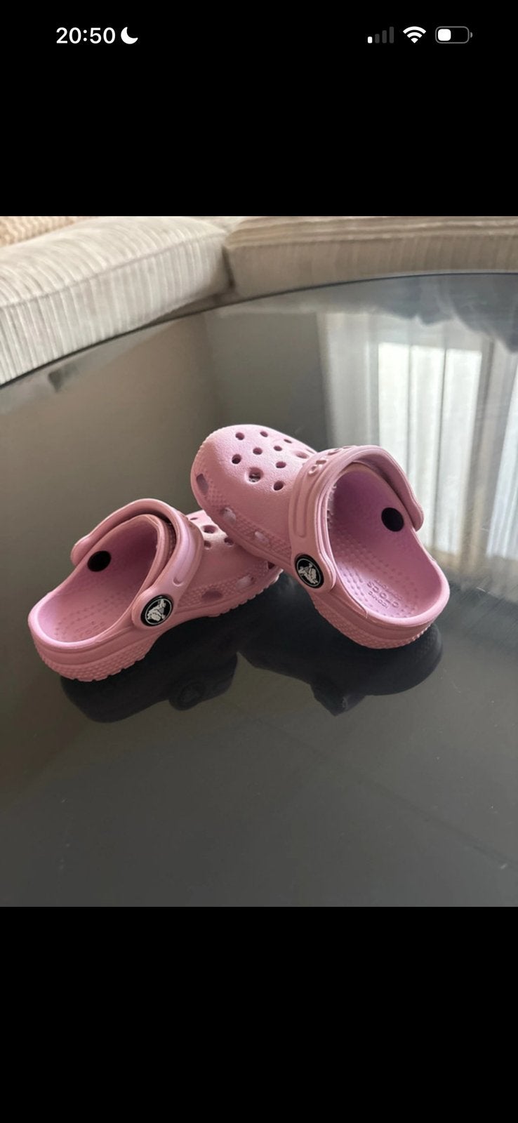Lila Crocs maat 20/21 baby, Schoentjes, Meisje, Ophalen of Verzenden, Zo goed als nieuw