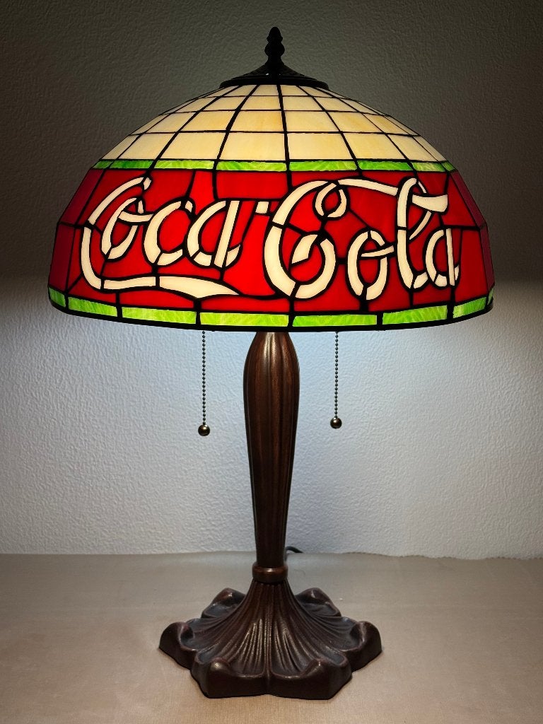 Tiffany tafellamp VINTAGE COCA COLA lamp Ø 41x60cm!, Verzenden