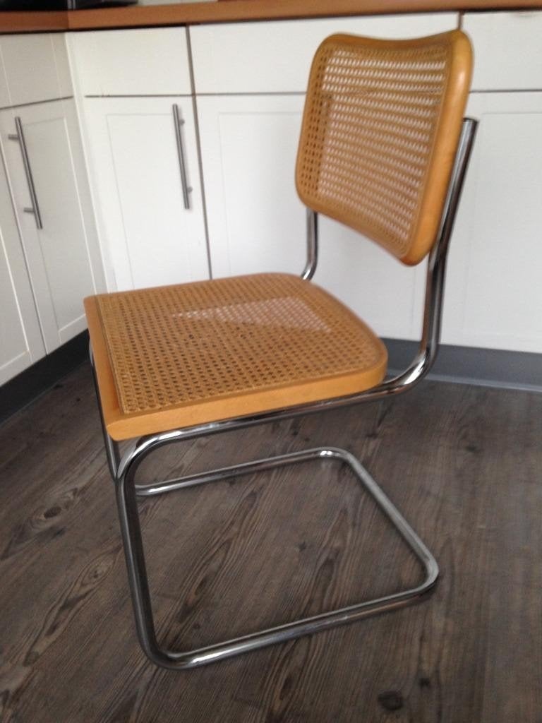 4x Vintage Cesca Buisframe stoel Marcel Breuer rotan webbing, Ophalen of Verzenden