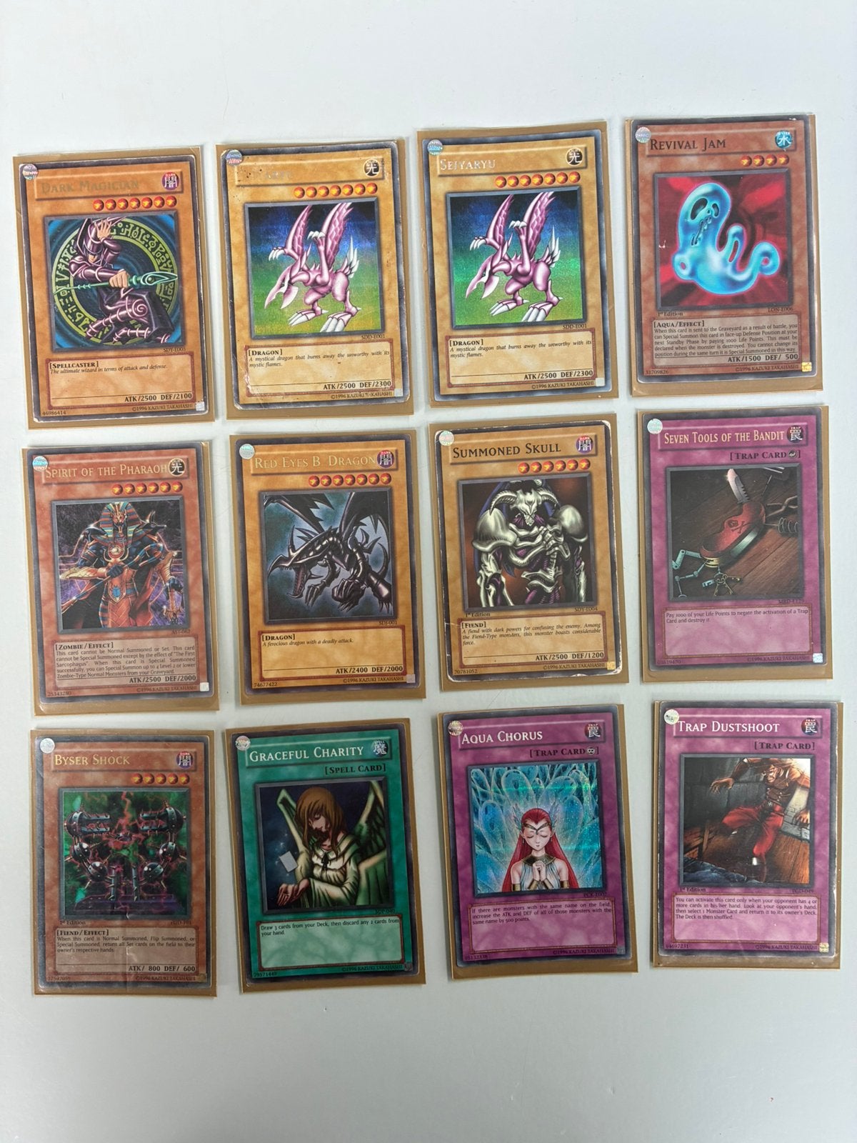 Yu-Gi-Oh kaarten per stuk, o.a. Dark Magician en Seiyaryu, Ophalen of Verzenden, Gebruikt, Meerdere kaarten