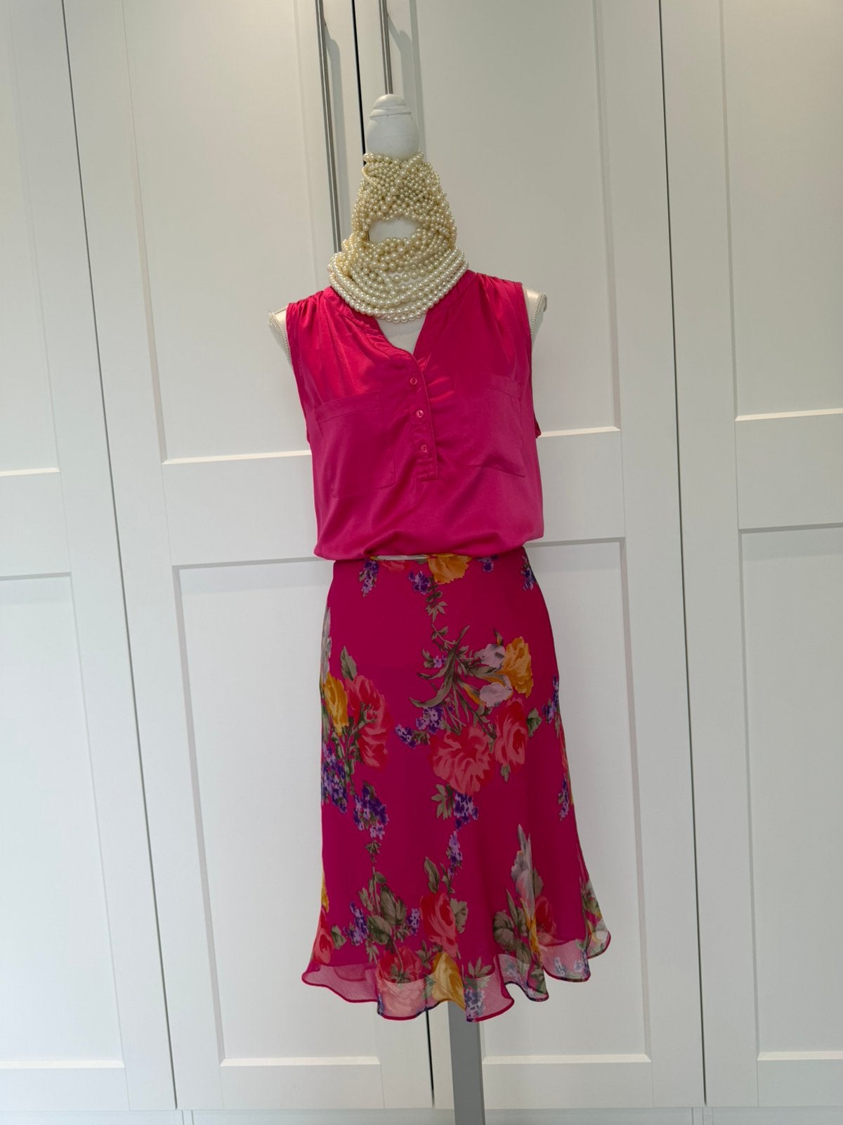 Schitterend Ralph Lauren rok roze zijde 14 42 44 xl xxl, Kleding | Dames, Verzenden, Maat 42/44 (L), Zo goed als nieuw, Knielengte