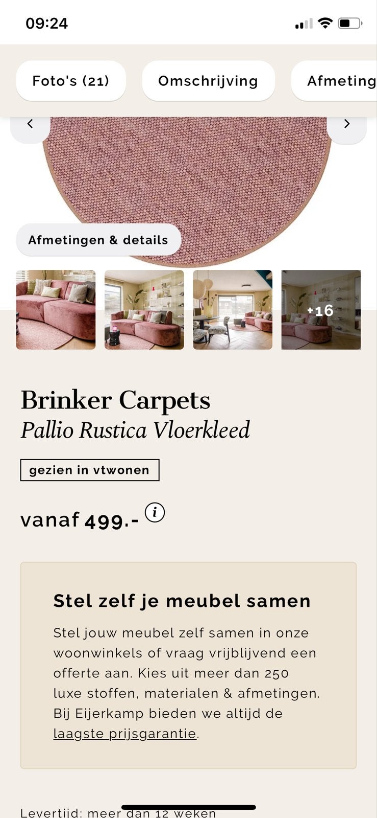 Brinker vloerkleed roze ovaal 2.50x3.50 zo goed als nieuw, Huis en Inrichting, Stoffering | Tapijten en Kleden, Ophalen, Zo goed als nieuw