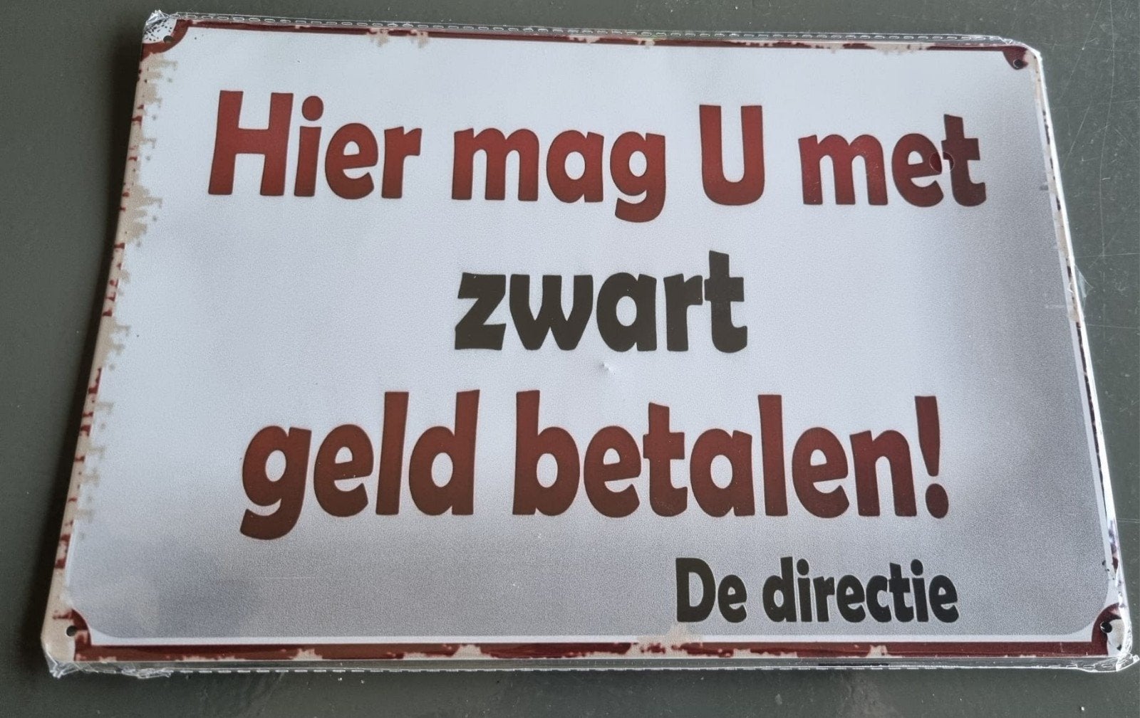 Metalen wandbord, Metaal, Nieuw, Ophalen of Verzenden, Wandbord of Wandpaneel
