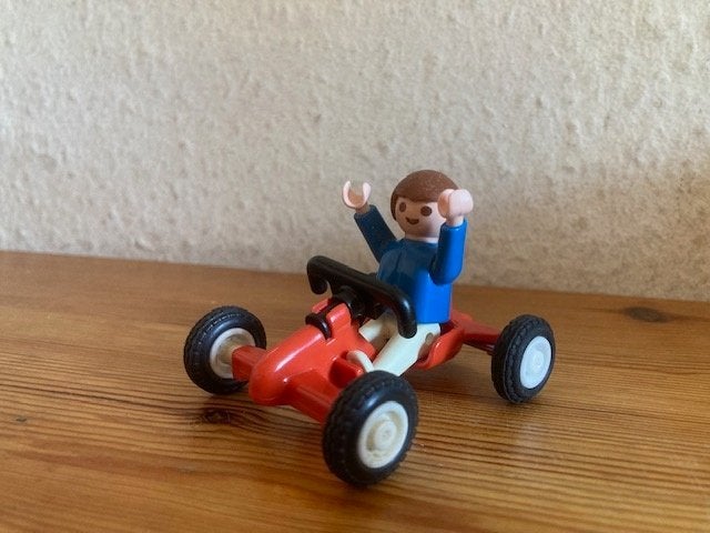 Playmobil vintage jongen met skelter 3358 jaren 80 oud, Ophalen of Verzenden, Gebruikt