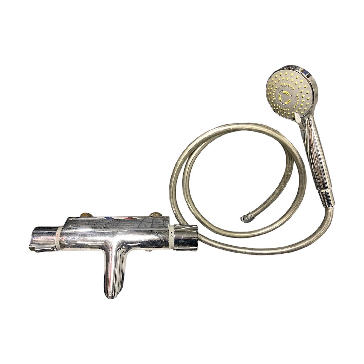 Doucheset met thermostaatkraan en glijstang, Huis en Inrichting, Ophalen, Gebruikt, Zilver, Douche-accessoire